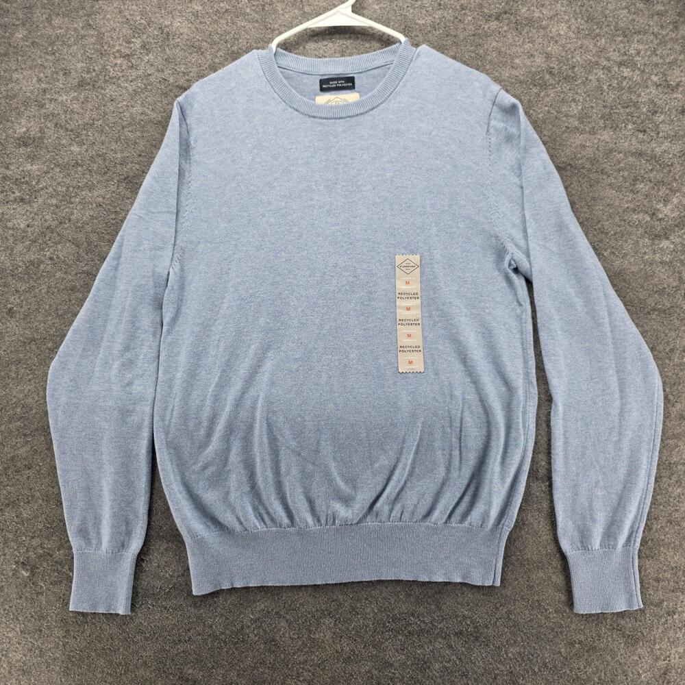 St. John's Bay Sweater Mens M Blue Crew Neck Pullover Lightweight Tight-Knit